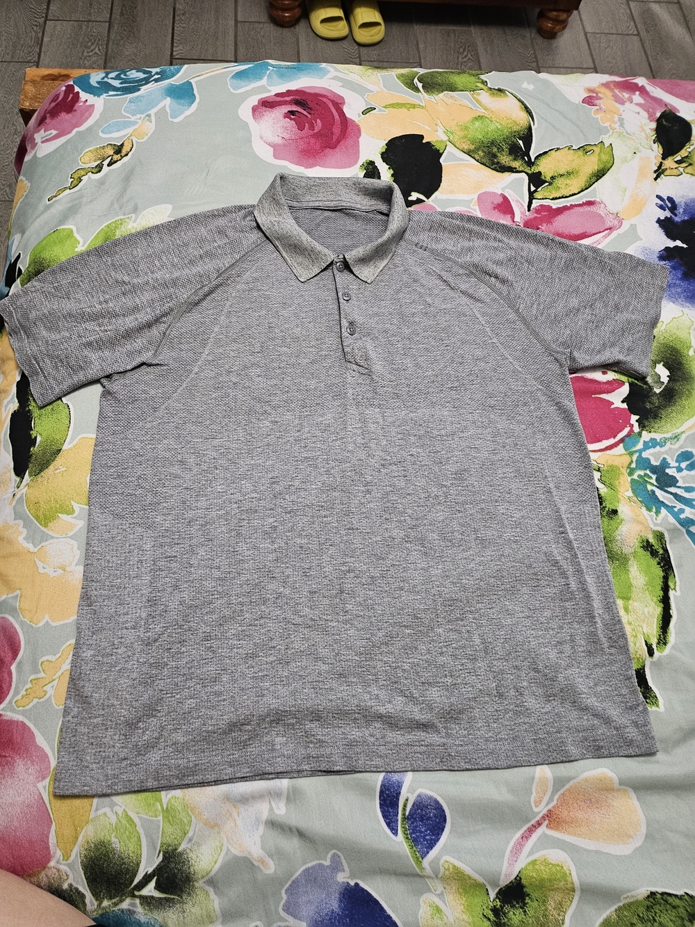 lululemon athletica Heather Gray Short-Sleeve Polo